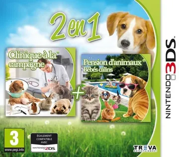 2in1 - My Vet Practice 3D - In the Country   My Baby Pet Hotel 3D (Europe) (En,Fr,De,Es,It,Nl) box cover front